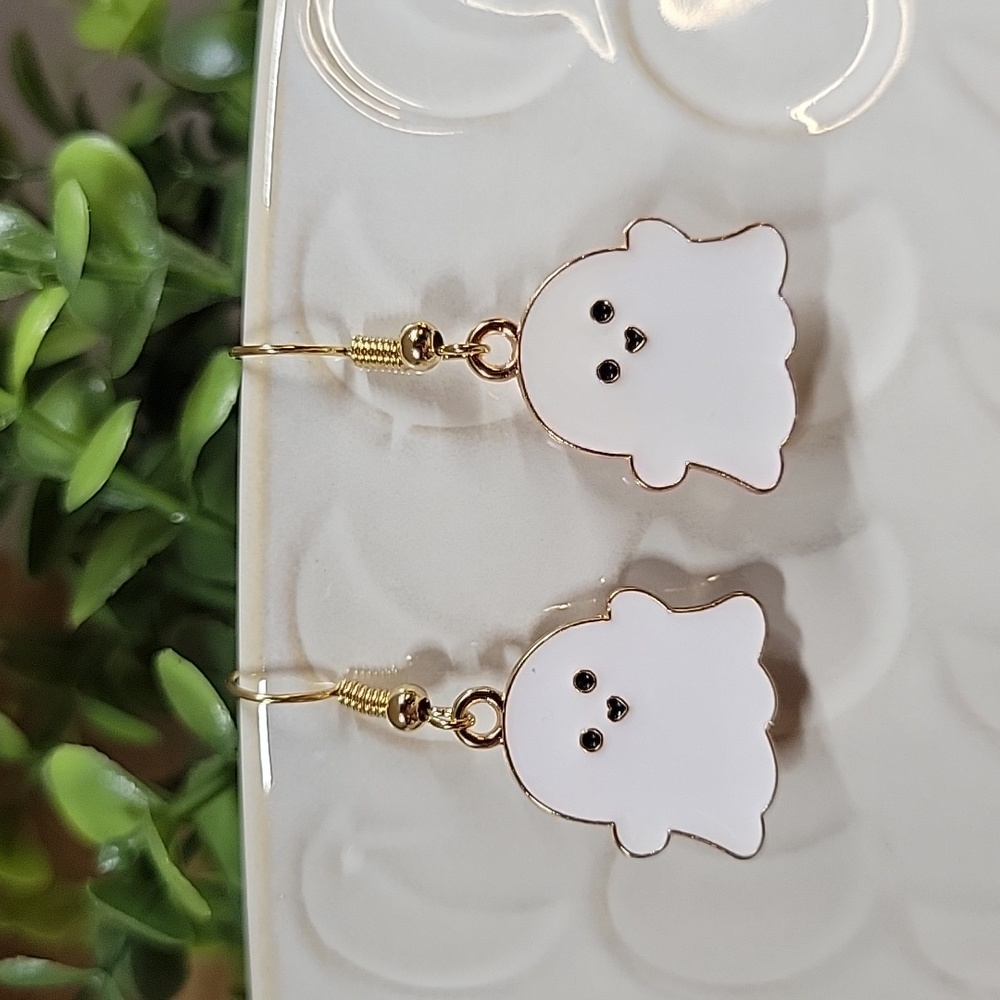 Ghost Charm Drop Earrings